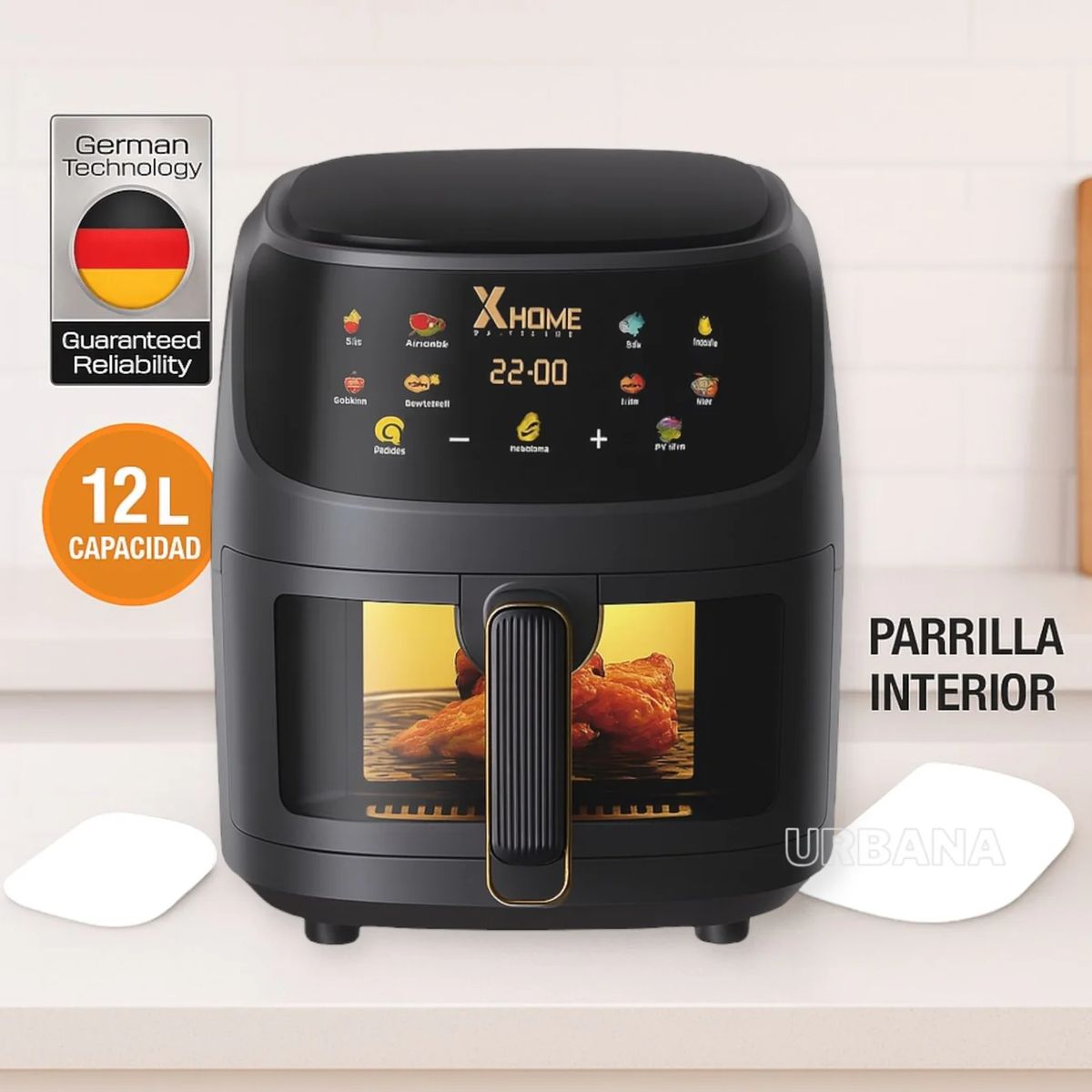 GENERICO - Freidora de Aire X HOME Extra Capacidad 12L + Accesorios Incluidos