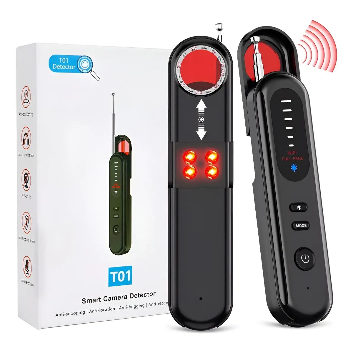 GENERICO - Detector de Cámaras Ocultas y GPS Portátil con Infrarrojo