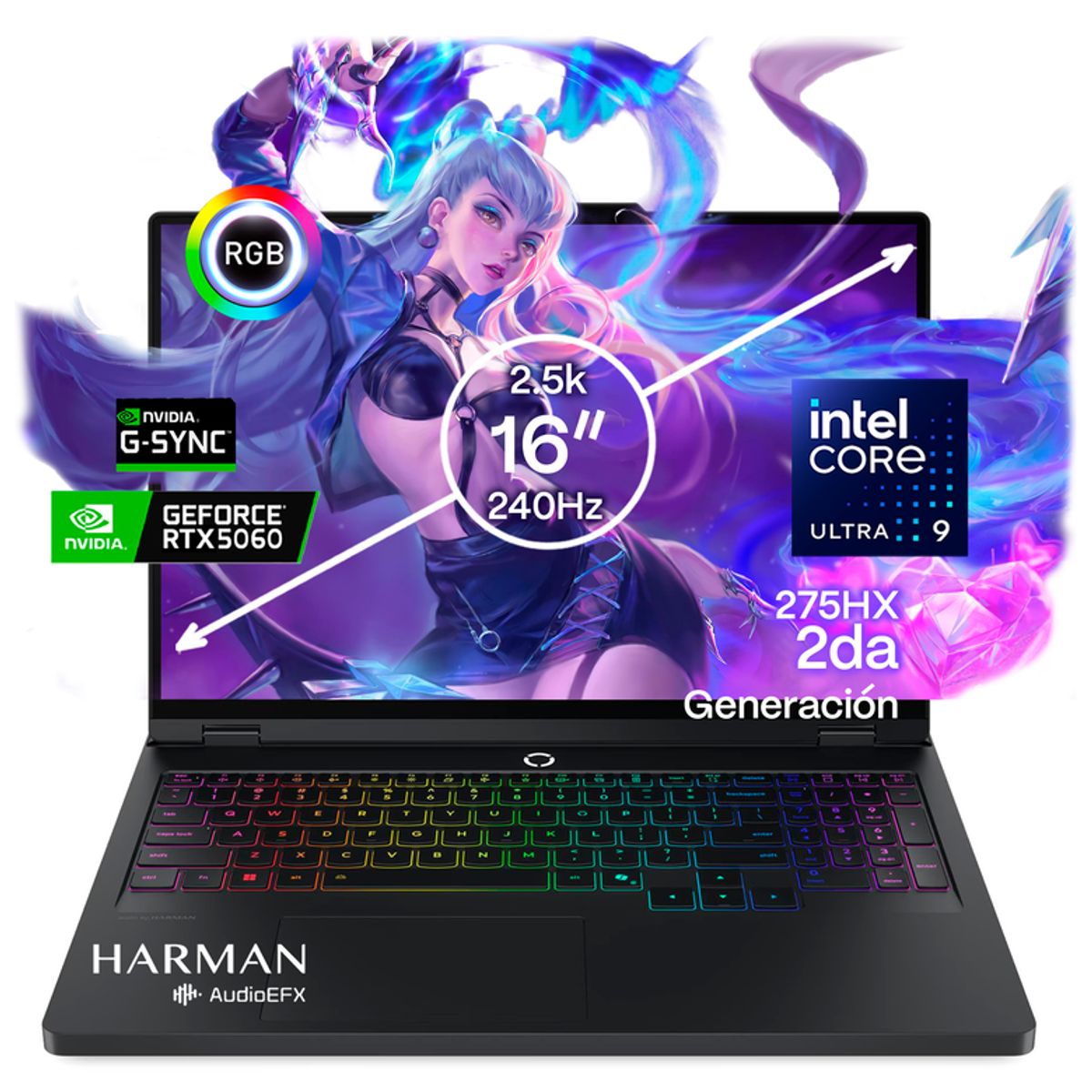 LENOVO - Portátil Gamer LENOVO Legion 5 16IAX10 Intel Core Ultra 9 275HX RAM 40GB SSD 512 GB RTX 5060 8 GB 240Hz