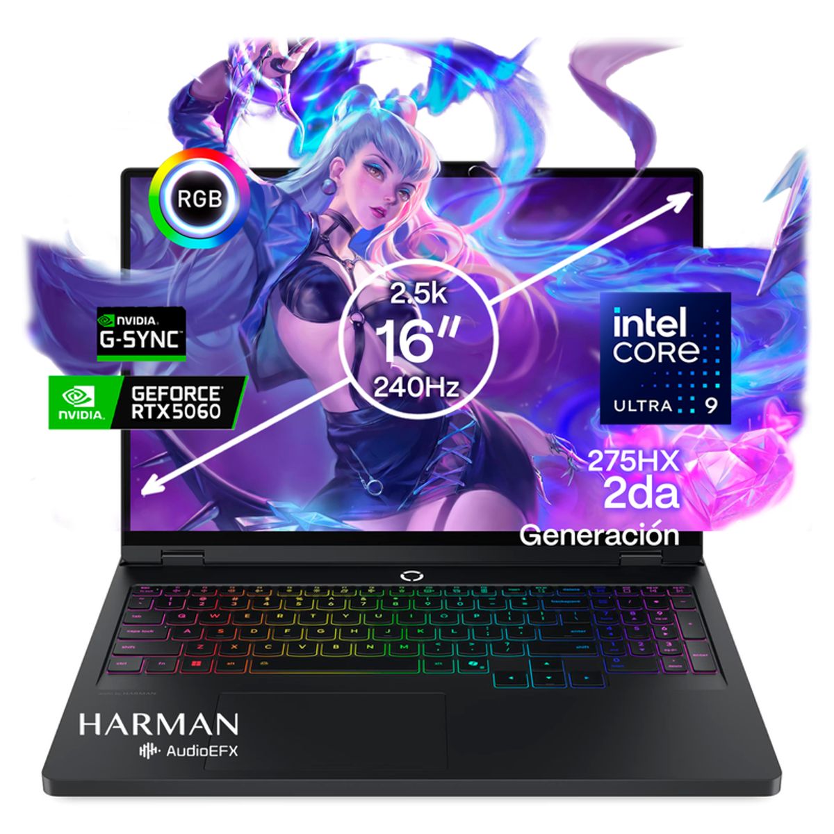 LENOVO - Portátil Gamer LENOVO Legion 5 16IAX10 Intel Core Ultra 9 275HX RAM 40GB SSD 512 GB RTX 5060 8 GB 240Hz
