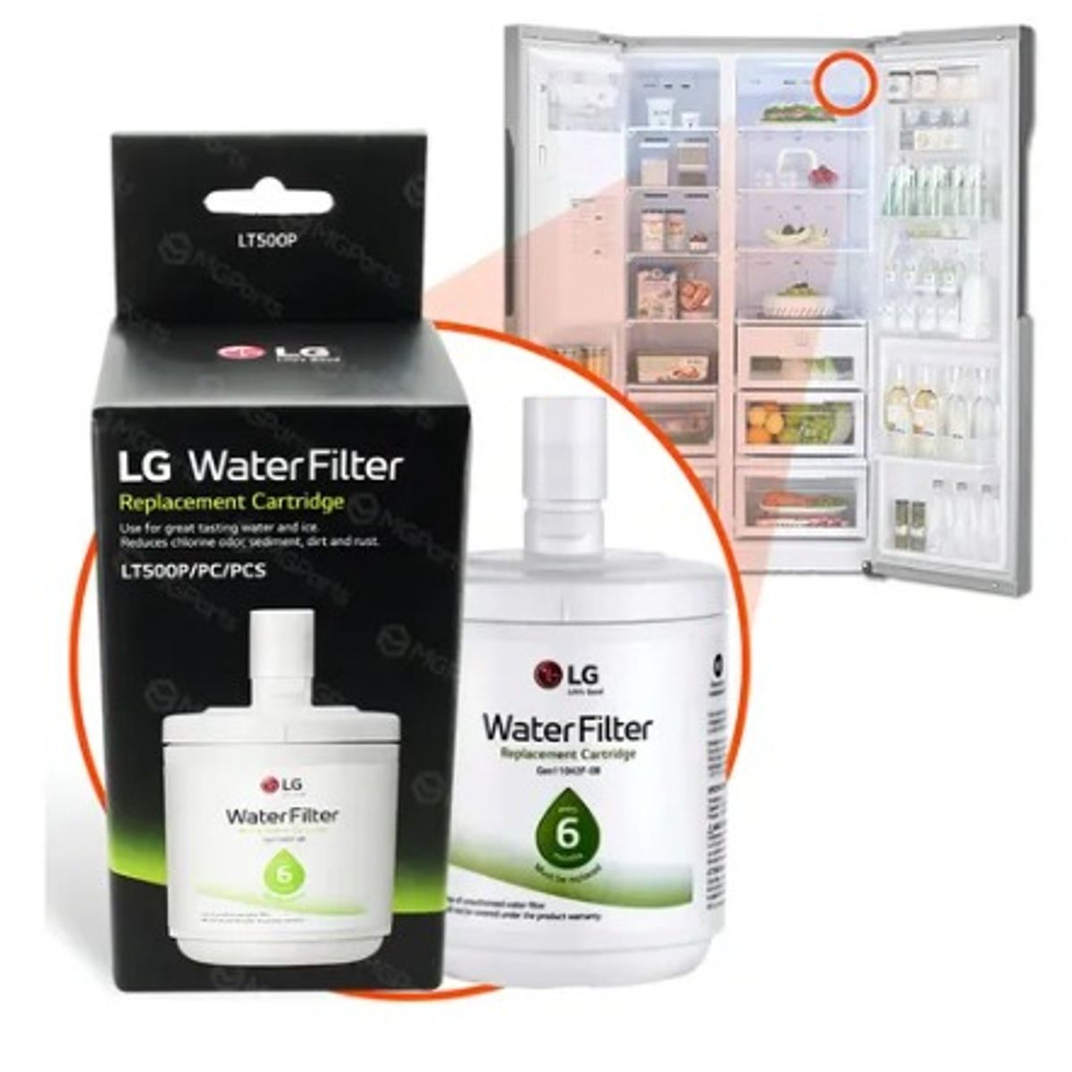 LG - Filtro Interno De Agua Nevera Lg Lt500p Tipo Pera