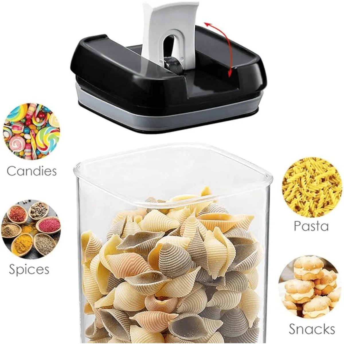 AMERICAN GENERICS - Set de recipientes herméticos para alimentos 7 Contenedores de cocina Transparentes