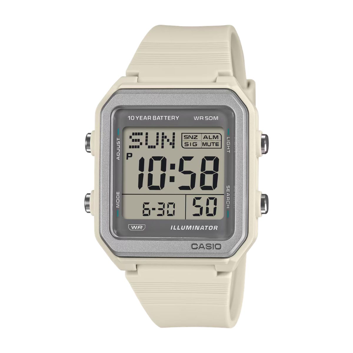 CASIO - Reloj Casio Para Hombre Deportivo Casual W-221H-8A Digital Blanco Hueso