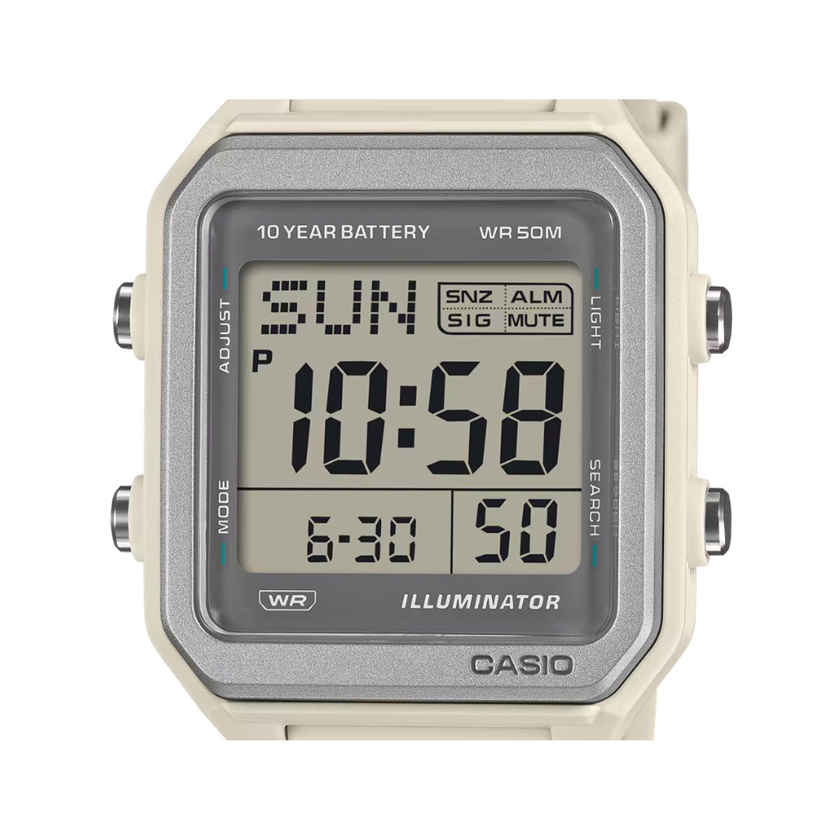 CASIO - Reloj Casio Para Hombre Deportivo Casual W-221H-8A Digital Blanco Hueso