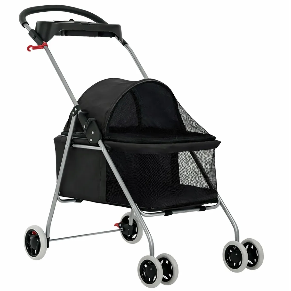 ONE PIXEL - Coche Para Mascotas Pequeñas Plegable Y Portatil Paseador De Mascotas Negro