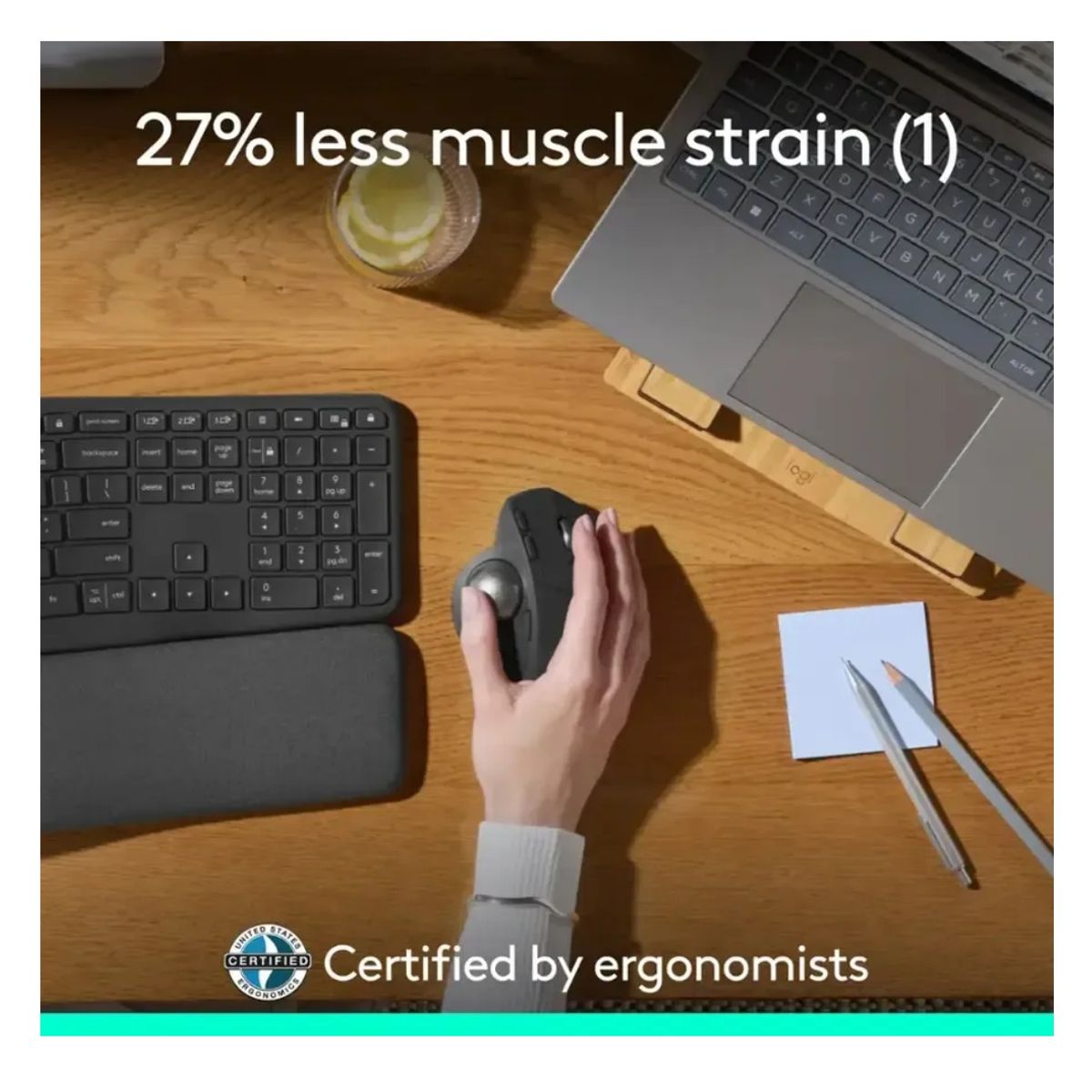 LOGITECH - Mouse ergonómico inalámbrico Logitech Mx Ergo S Plus negro