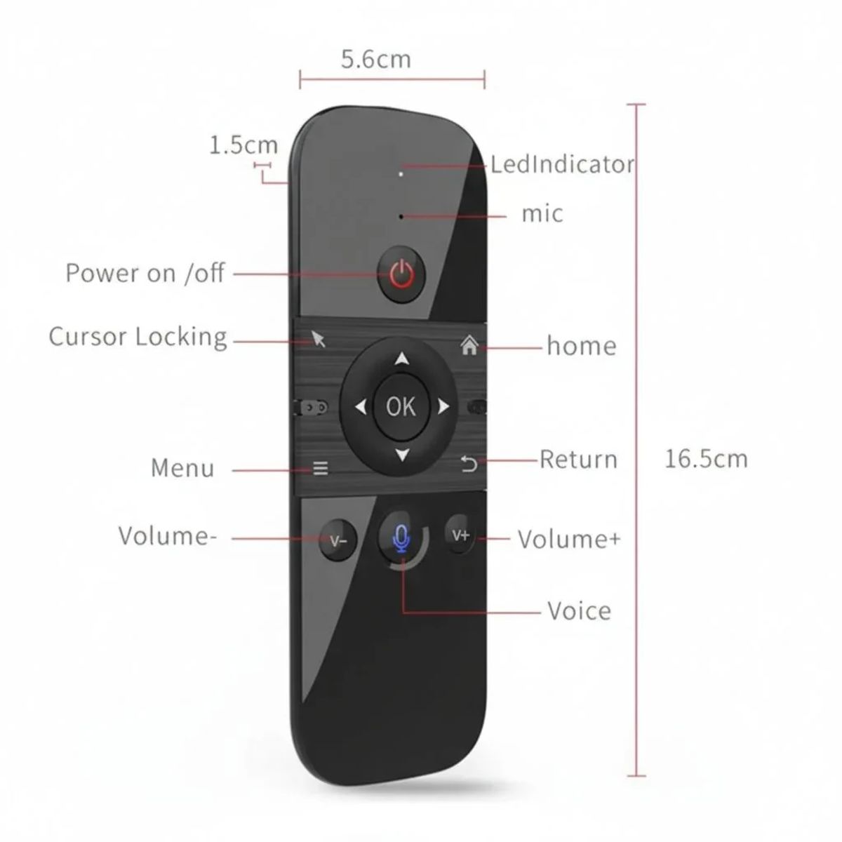 FLY - Control Air Mouse 2.4G con Teclado y Voz Smart TV