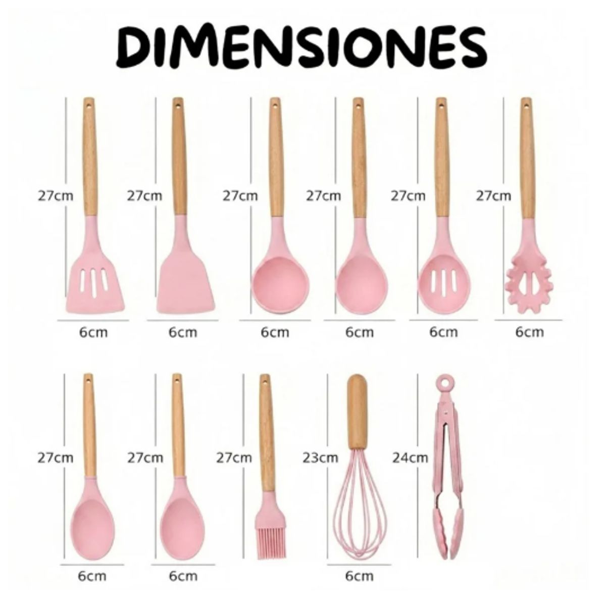 GENERICO - Set x19 Utensilios de Cocina en Silicona