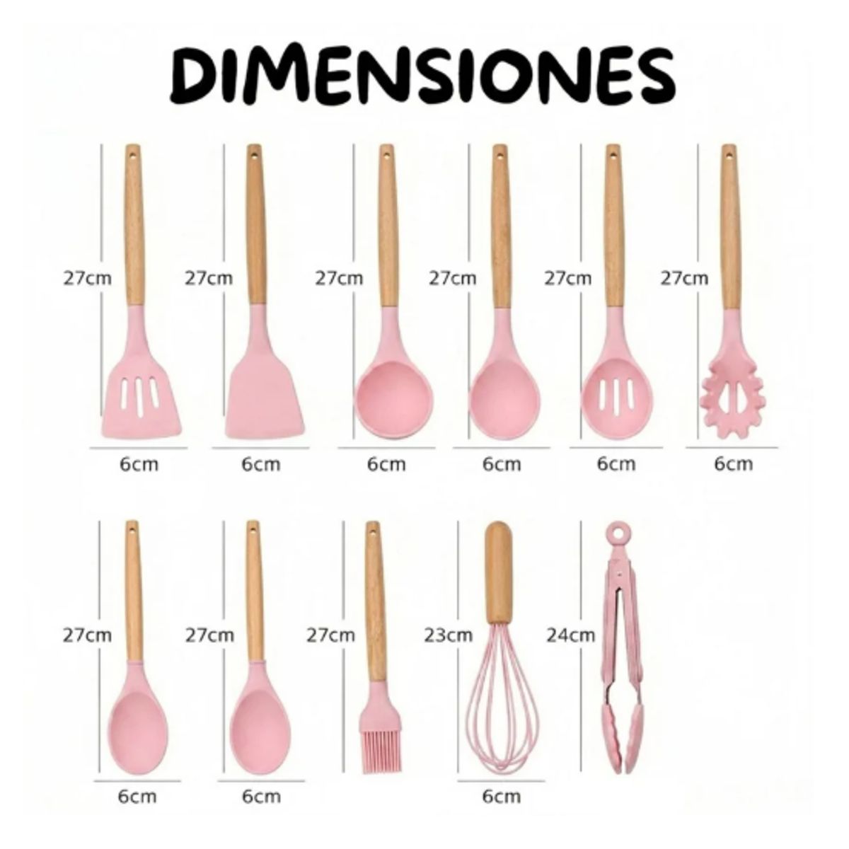 GENERICO - Set x19 Utensilios de Cocina en Silicona