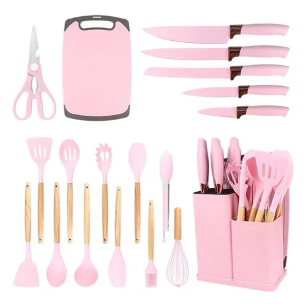 GENERICO - Set x19 Utensilios de Cocina en Silicona