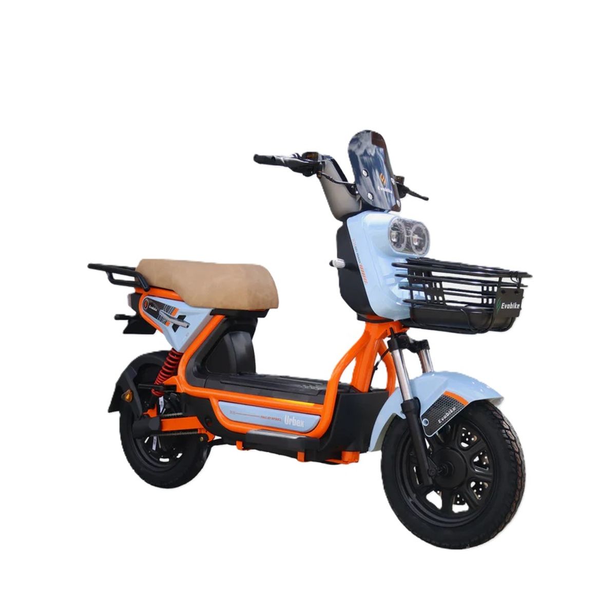 EVOBIKE - Bicicleta Eléctrica EVOBIKE URBEX 48kmh color AZUL NARANJA 350W Batería Extraíble