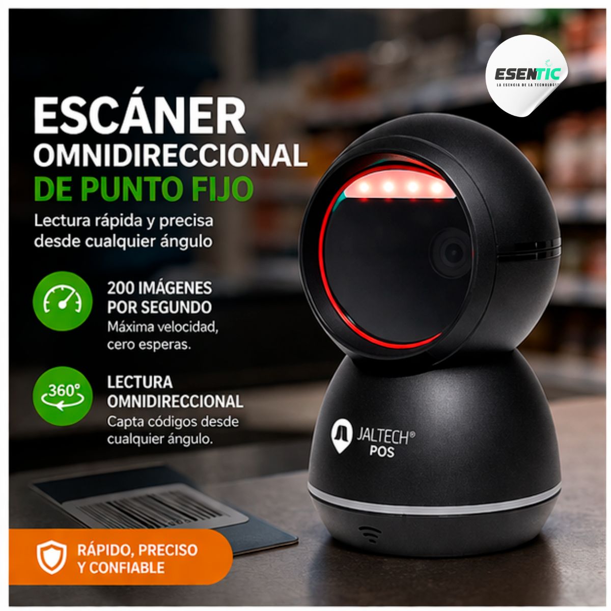 JALTECH - Scanner POS Jaltech 40101 Alta Velocidad 200ips