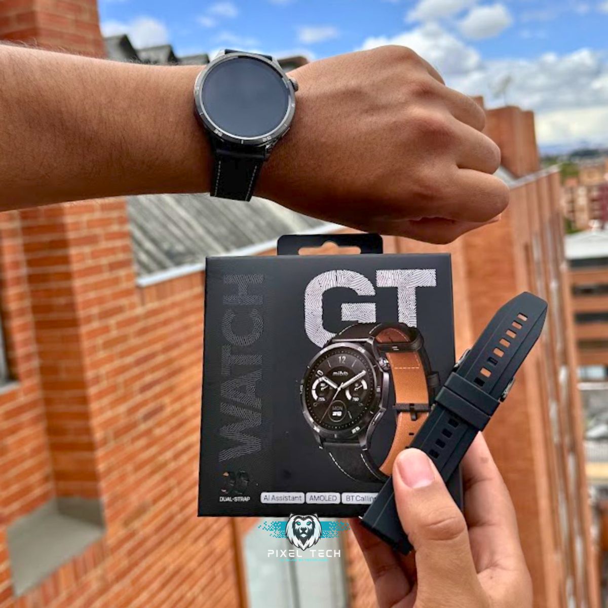 MIBRO - Reloj Inteligente Mibro Watch GT  Correa de Cuero + Correa de Silicona