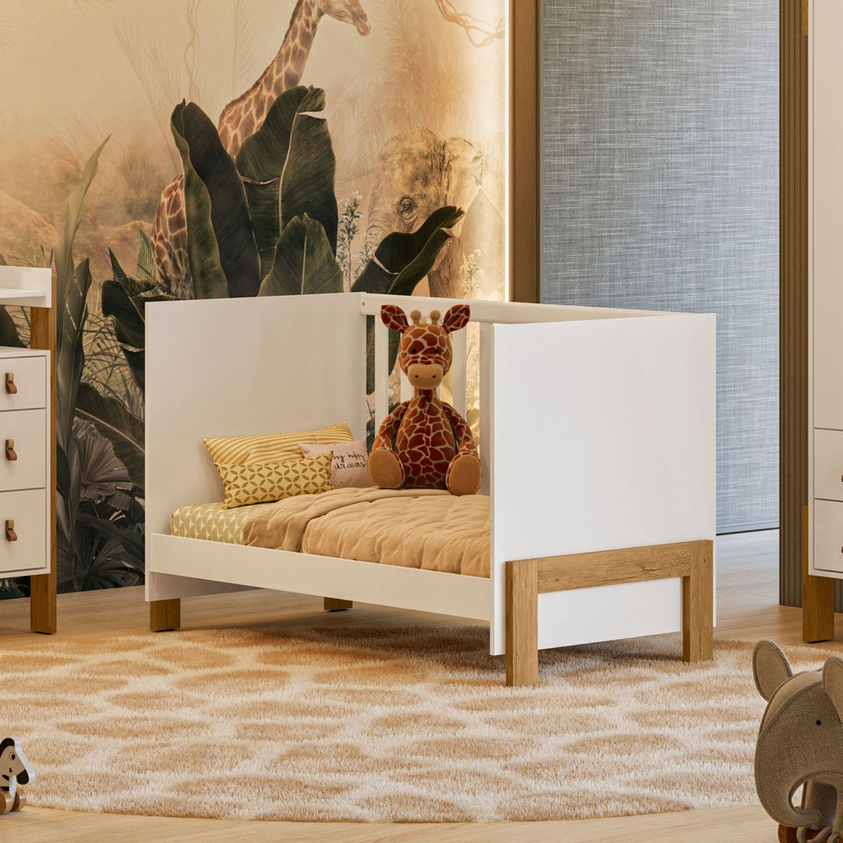 MUEBLES 2020 - Cuna Fantasia Blanco/Almendra