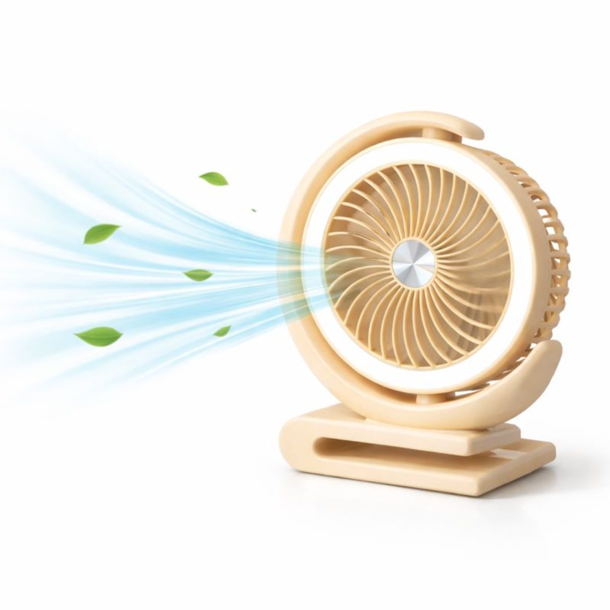 GENERICO - Ventilador Pequeño Recargable Led Escritorio Silencioso 180°