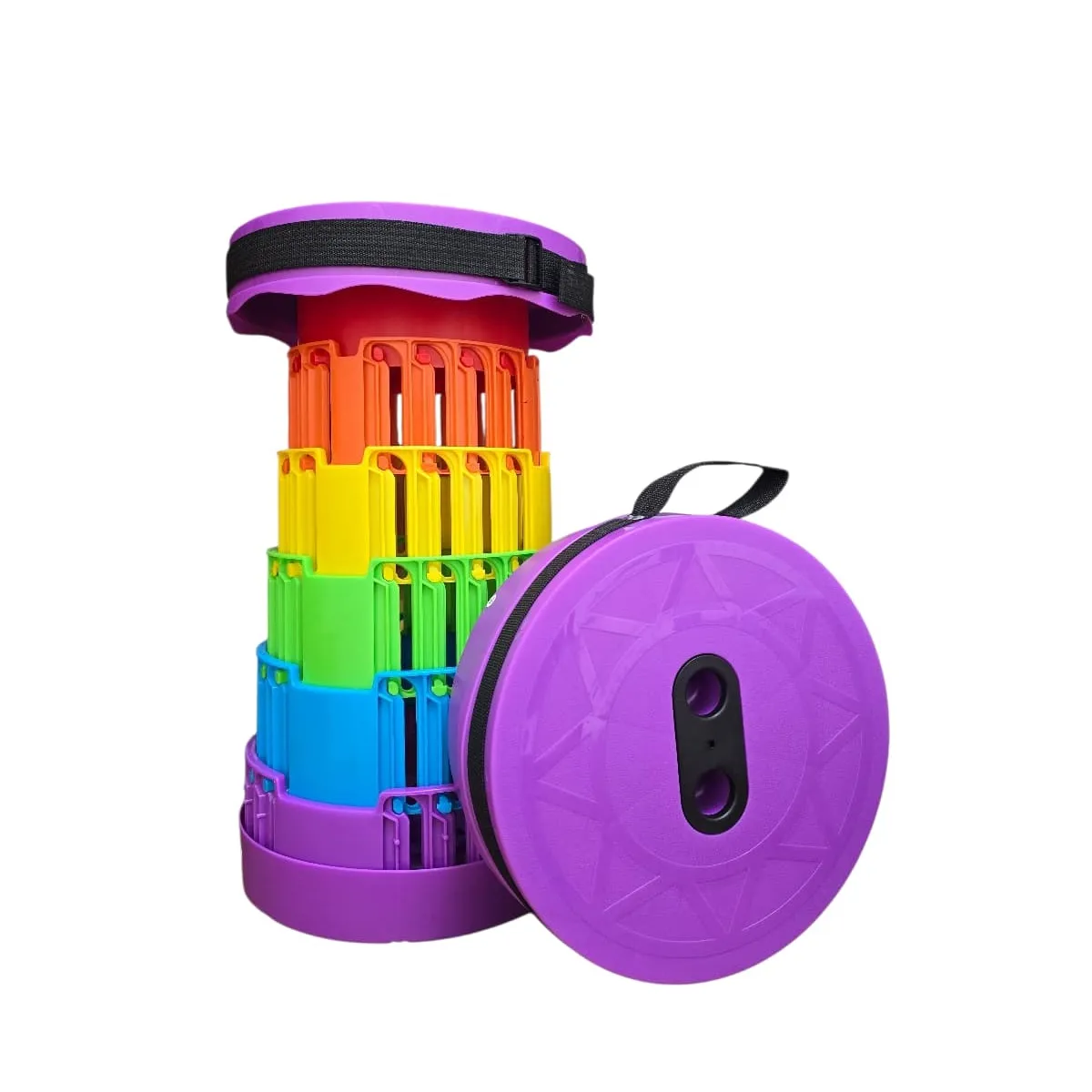 GENERAL - Silla Taburete Tipo Telescopio Portátil Retráctil DZ-7 Morado