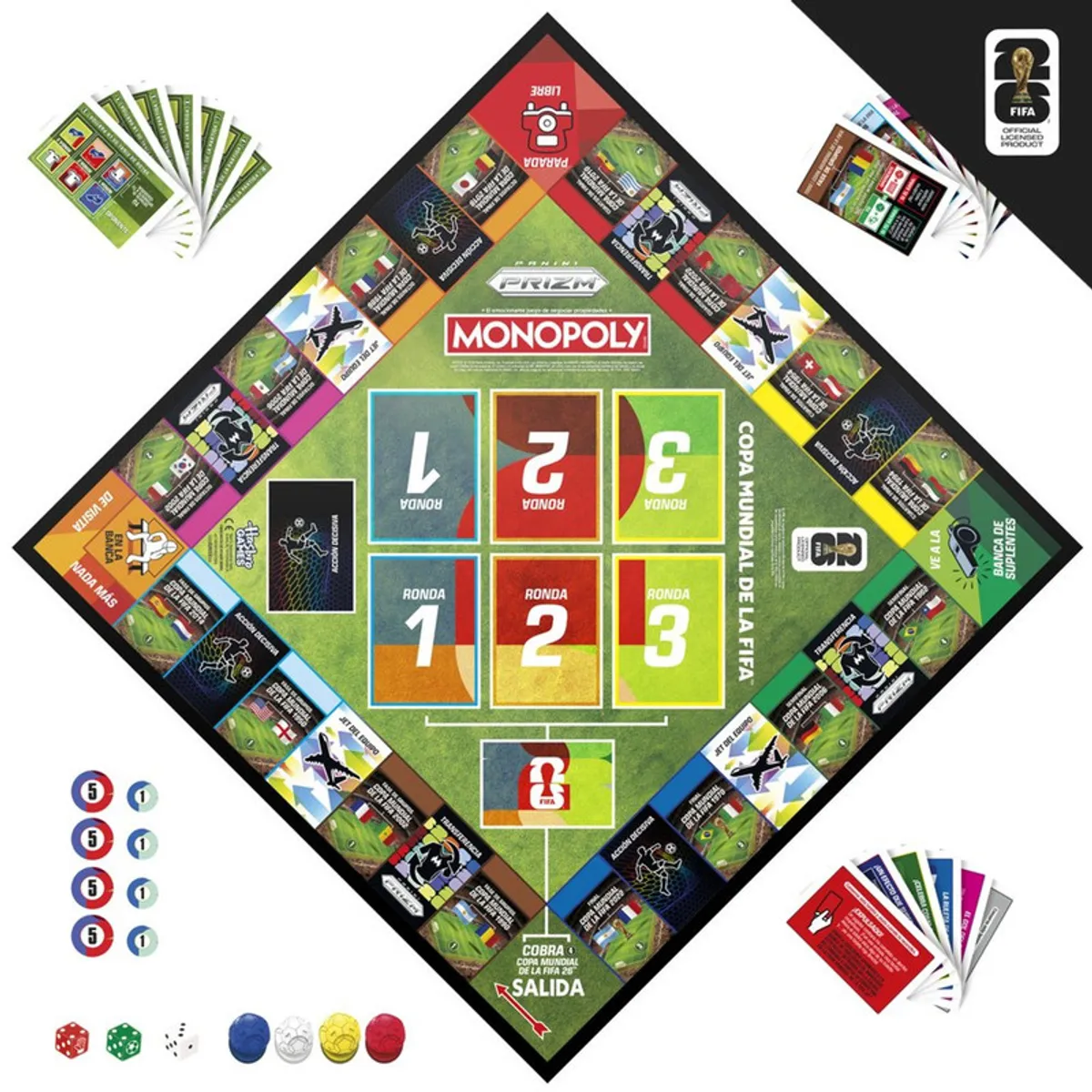 HASBRO GAMING - Juego de Mesa Monopoly Panini Prizm Copa mundial de la FIFA