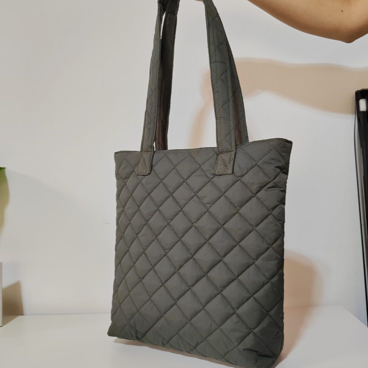 OEM - Bolso Mujer Tipo Tote Verde Militar Acolchado Amplio Con Cremallera  Bolso Casual Elegante Multiuso