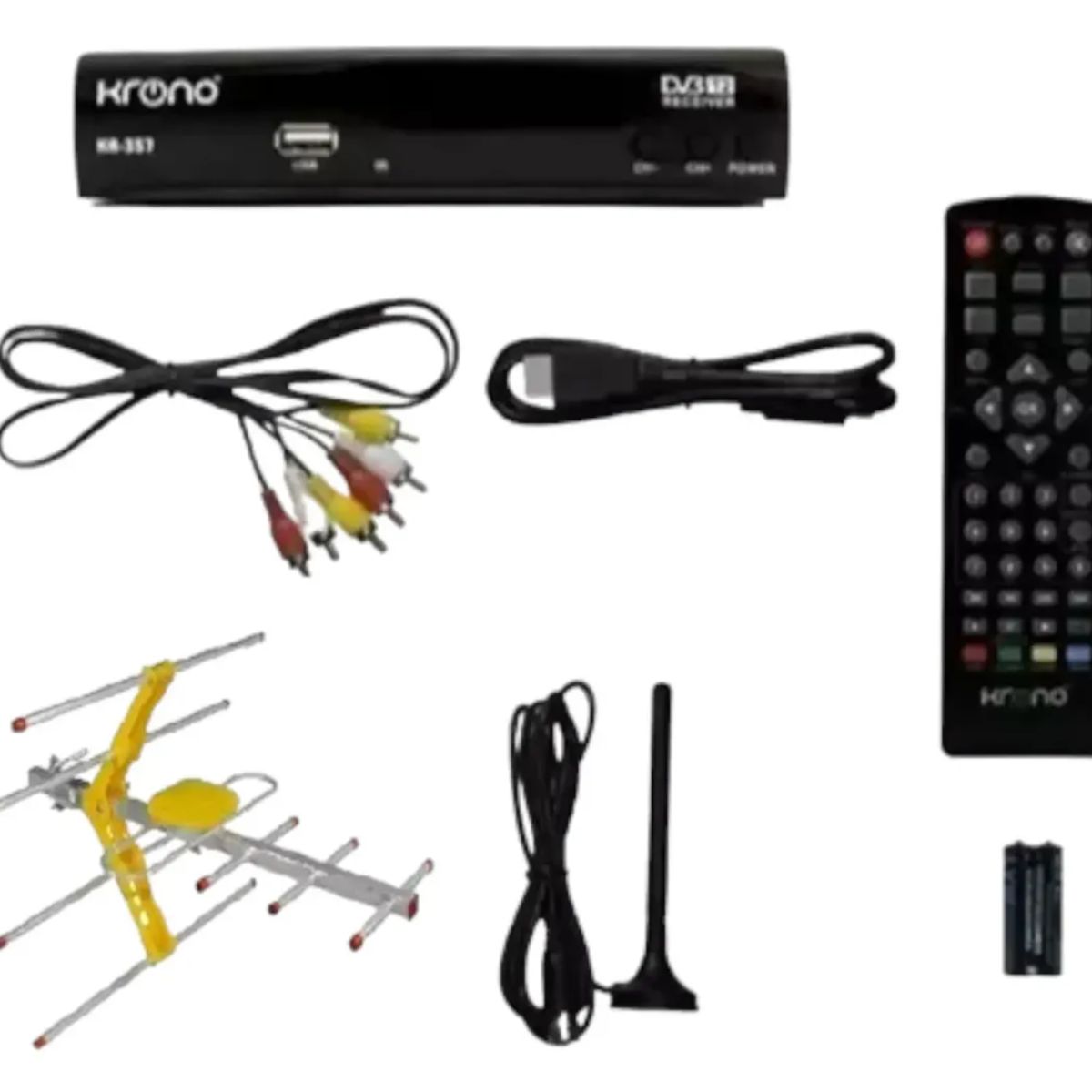 KRONO - Combo Decodificador Tdt + Antena Externa 8 M Krono