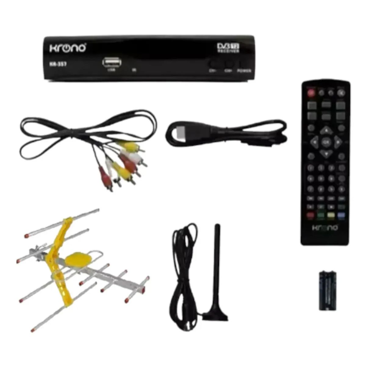 KRONO - Combo Decodificador Tdt + Antena Externa 8 M Krono