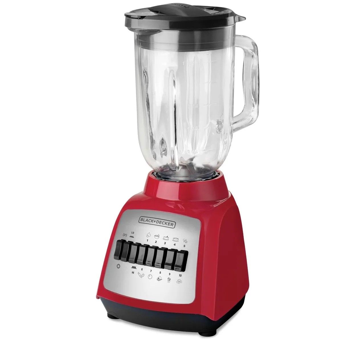 BLACK+DECKER - Licuadora Black+Decker 550W 4 Puntas ROJA