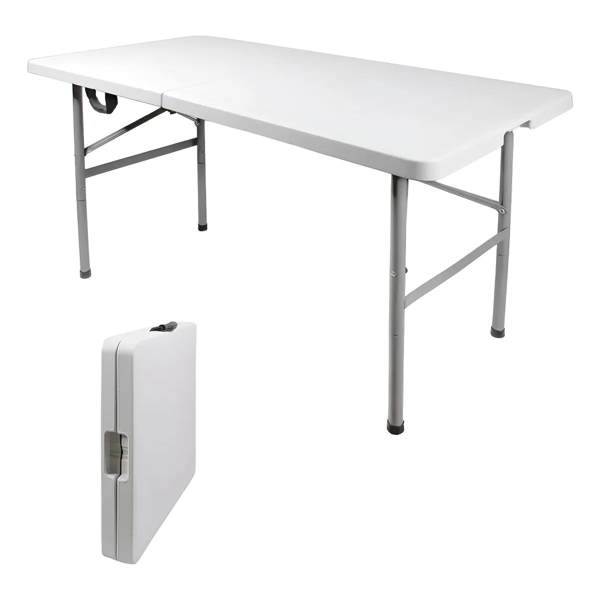 MAGNUX COMPANY - Mesa Plegable Magnux de 1.2 m con Diseño Portafolio y de Polietileno Blanca