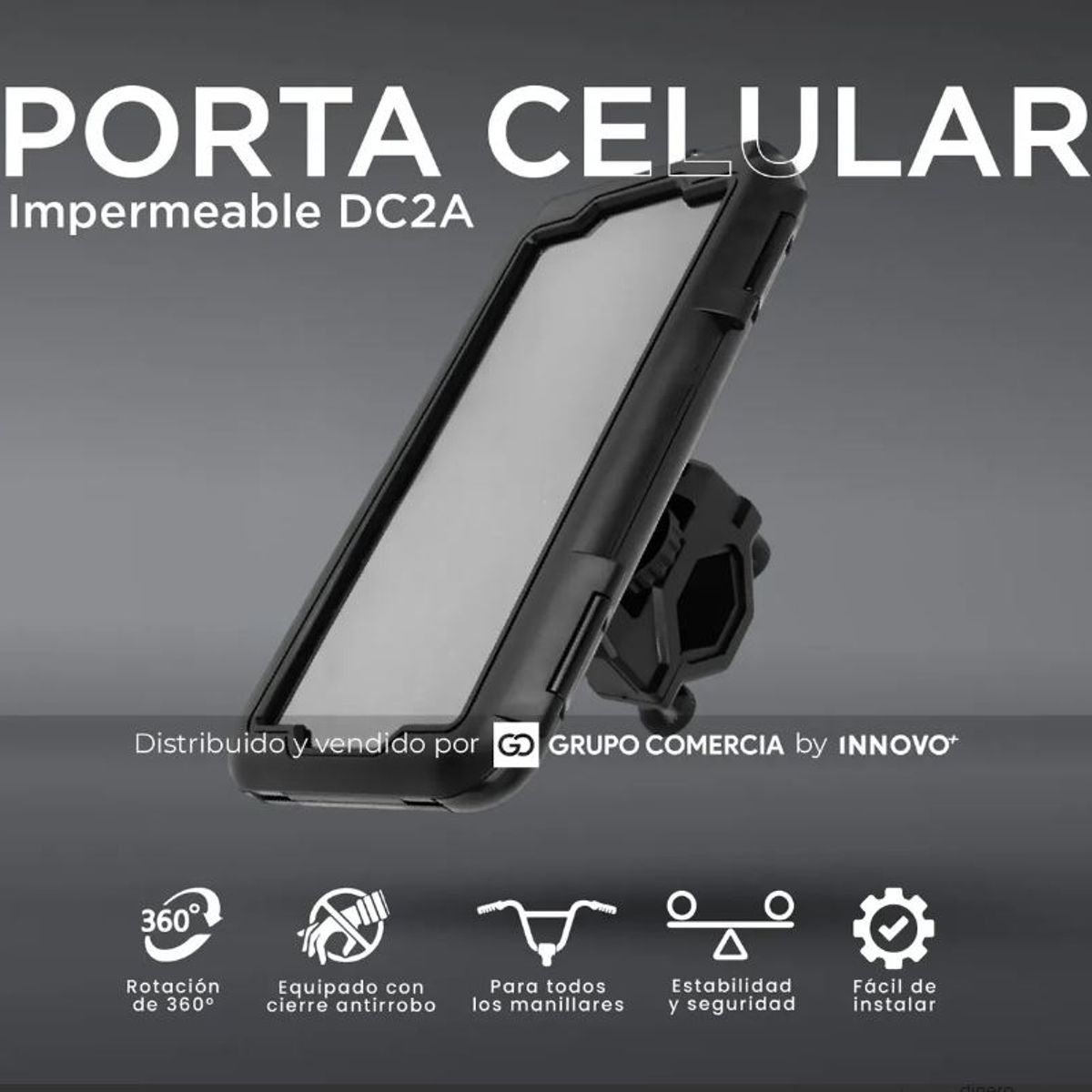 INNOVA - Soporte Celular Moto Bicicleta Impermeable 360° De Manubrio