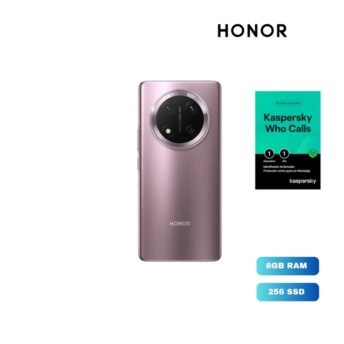 HONOR - HONOR MAGIC 7 LITE 5G VIOLETA – 8GB  RAM  + 8GB VIRTUALES 256GB + LICENCIA KASPERSKY