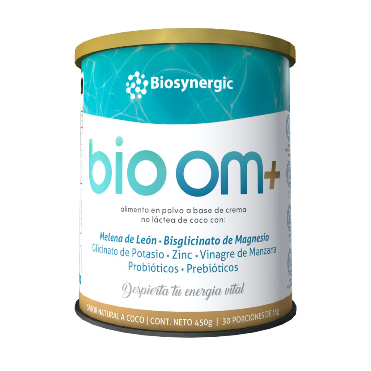 BIOSYNERGIC - Bio Om+ Alimento en Polvo con Melena de León, Magnesio y Potasio  450g