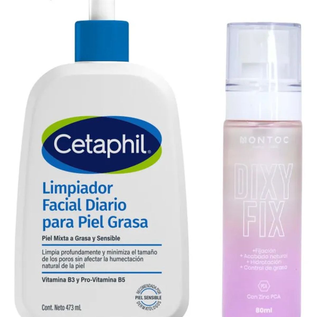MONTOC MAKEUP - Fijador Maquillaje Hidratante Y Limpiador Facial Cetaphil