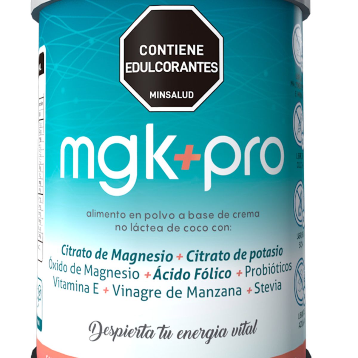 BIOSYNERGIC - Mgk+Pro Alimento en Polvo con Citrato de Magnesio, Potasio con Probióticos  180g