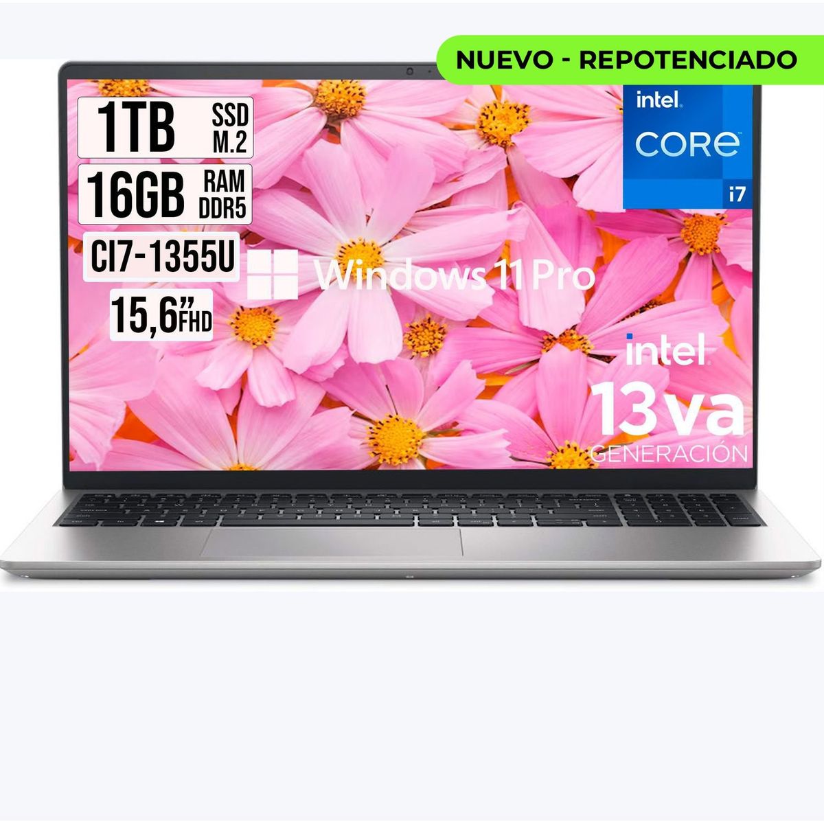DELL - Portatil Dell Pro 15  Intel Core i7-1355U SSD 1TB Ram 16gb Led 15.6 FHD W11 Pro