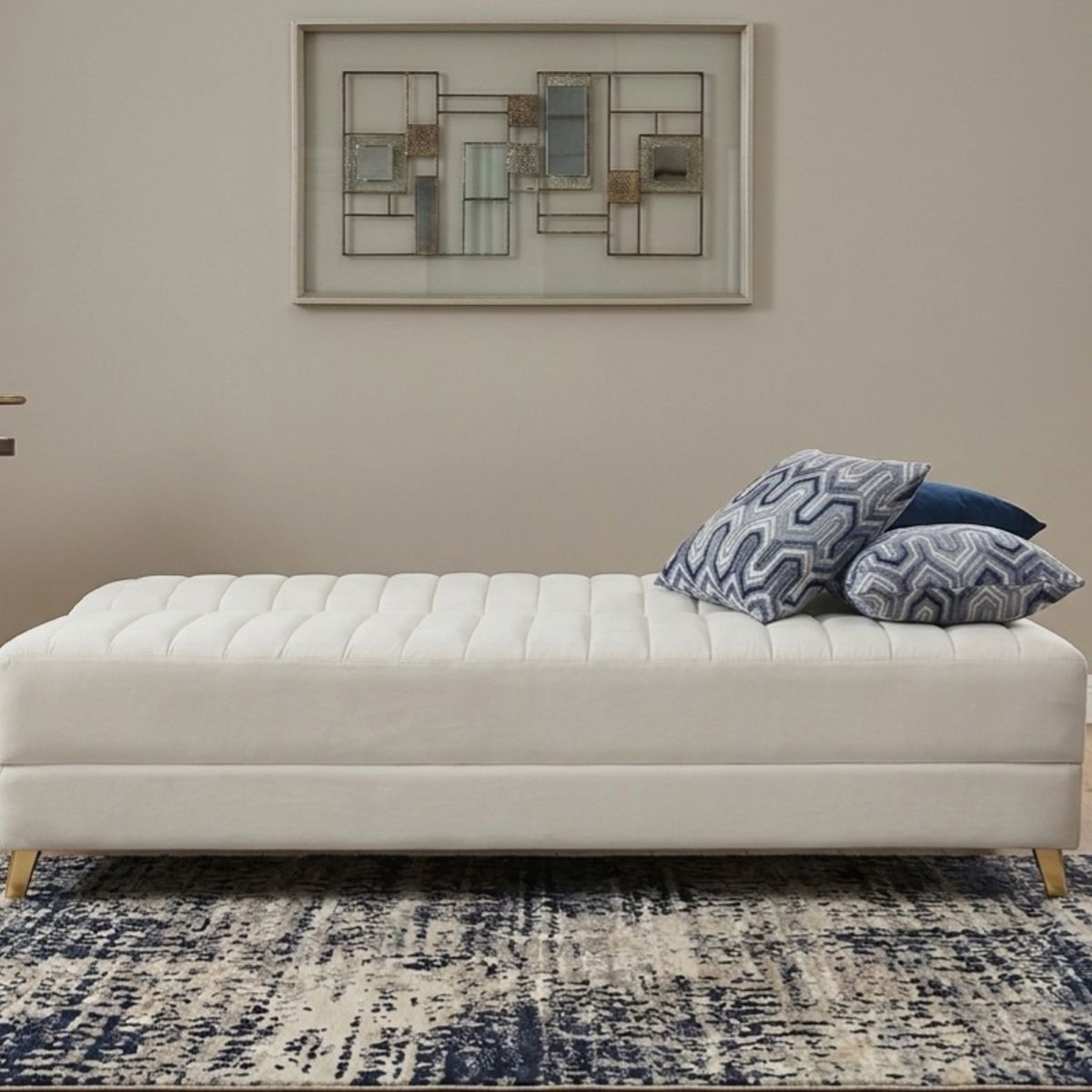 GENERICO - Sofa Cama Clic Tela Marfil Antirasguños Antifluidos 3 Posiciones