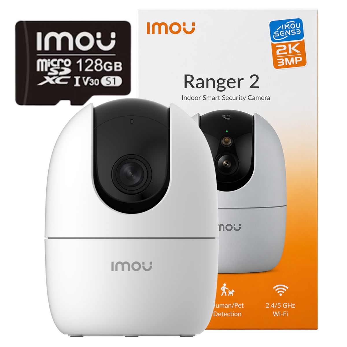 IMOU - Cámara de Seguridad IMOU Ranger 2 (3MP) Audio WiFi + MicroSD 128GB Full Vista