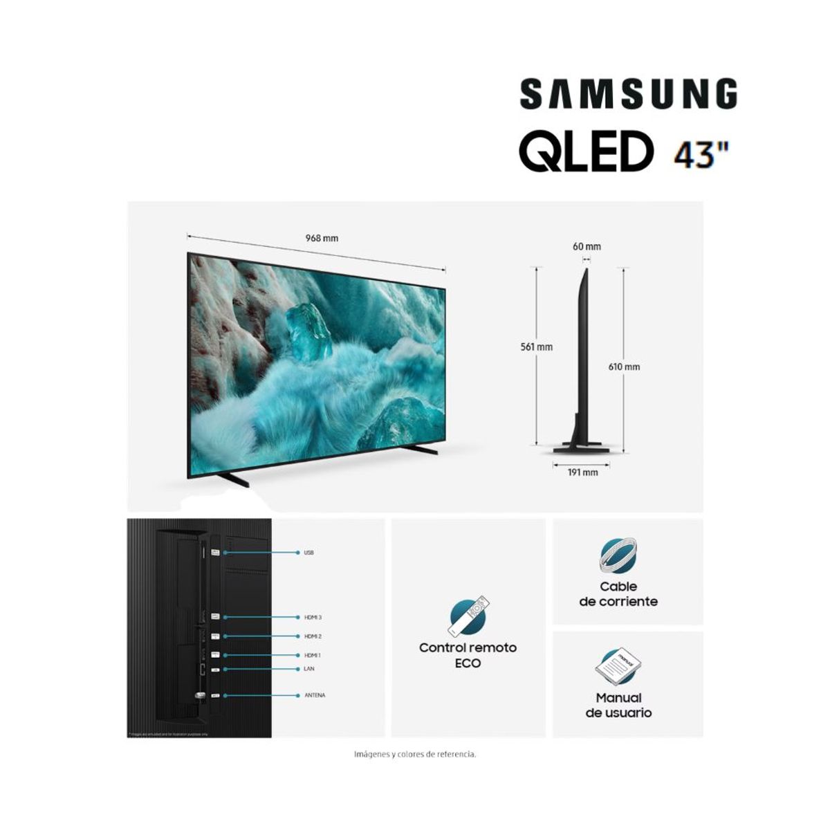 SAMSUNG - Televisor Samsung Smart TV QLED 43 Pulgadas Q7FA 4K Vision AI