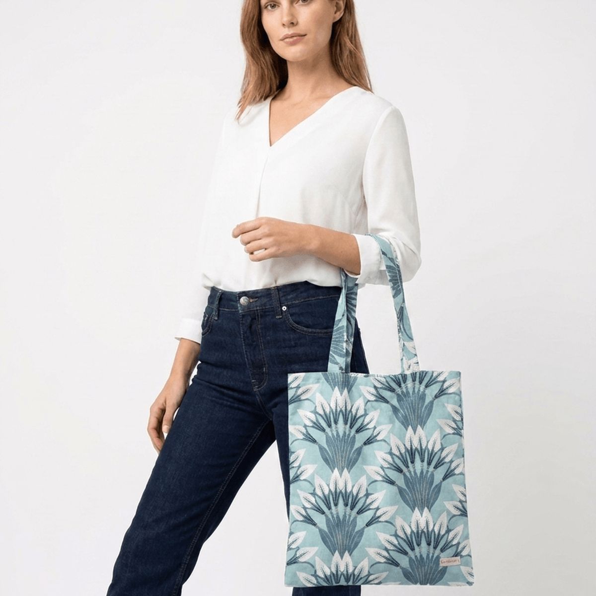 FRIOLENTA - Tote Bag Bolso Ecologico Elegante Formal Flores
