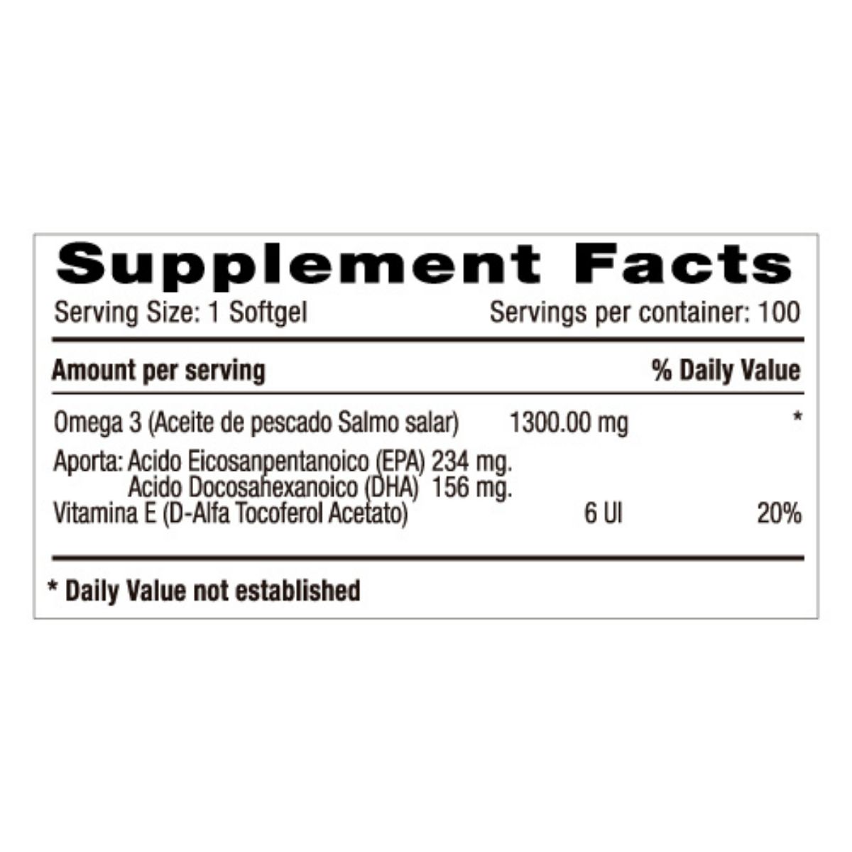 MILLENIUM NATURAL SYSTEM - Omega 3 Salmon 1300mg Epa + Dha 100 softgels Natural Systems