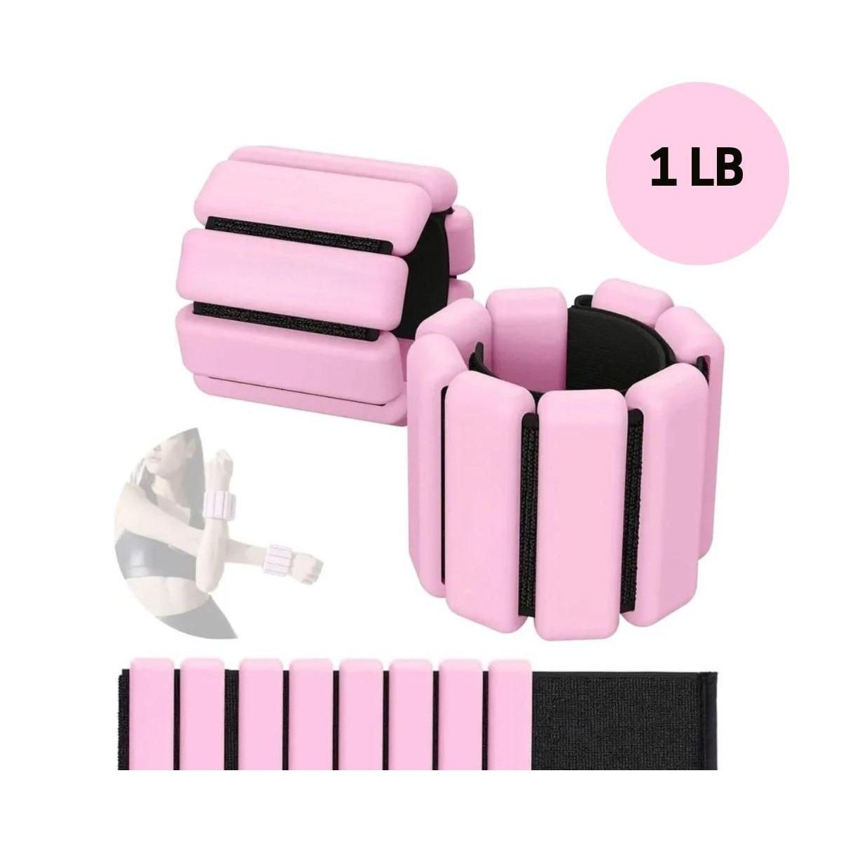GENERICO - Set de Pesas para Tobillos/Muñecas de 1 lb, Ajustable Rosado