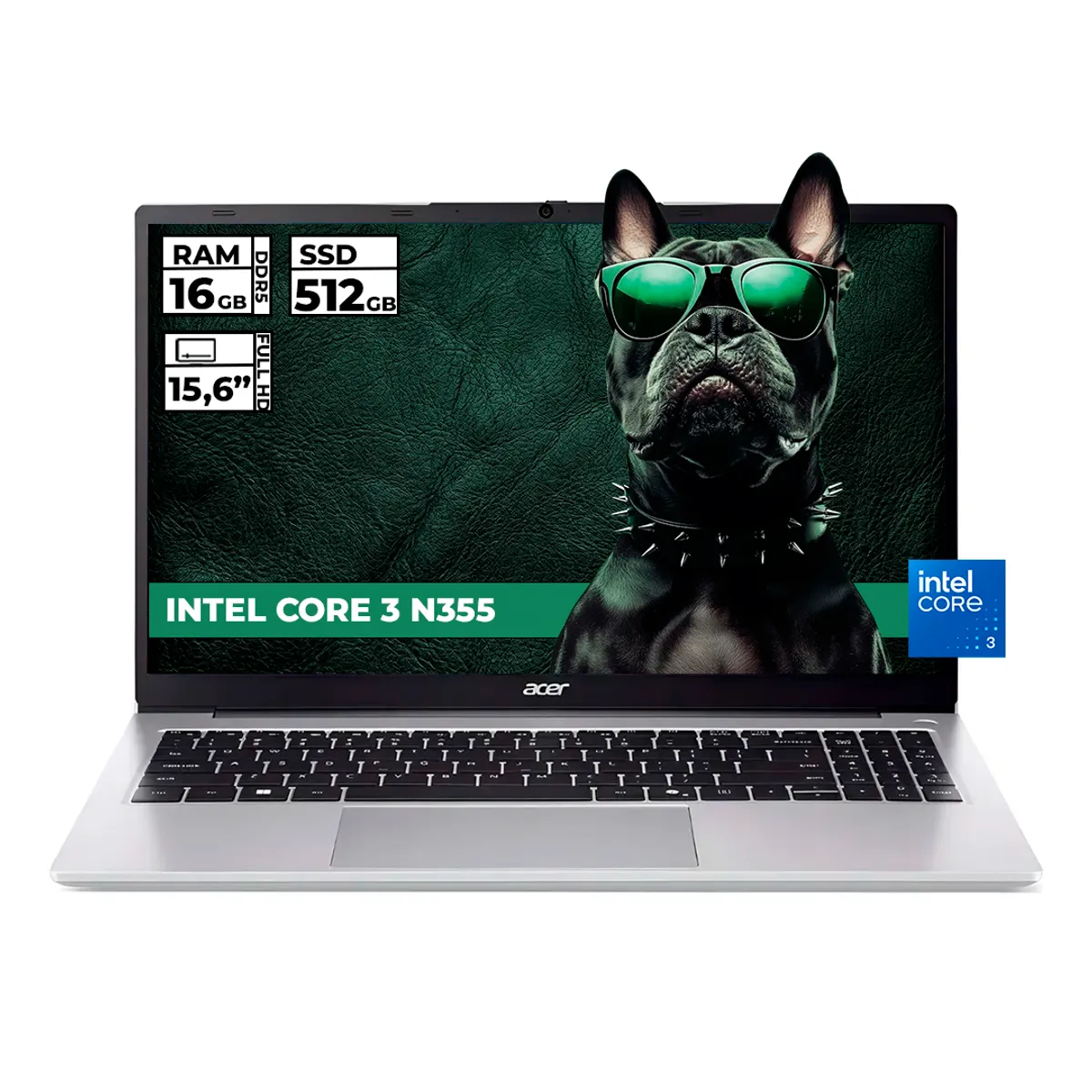 ACER - PORTATIL ACER ASPIRE INTEL CORE 3-N355 16GB RAM 512GB SSD 15 FHD
