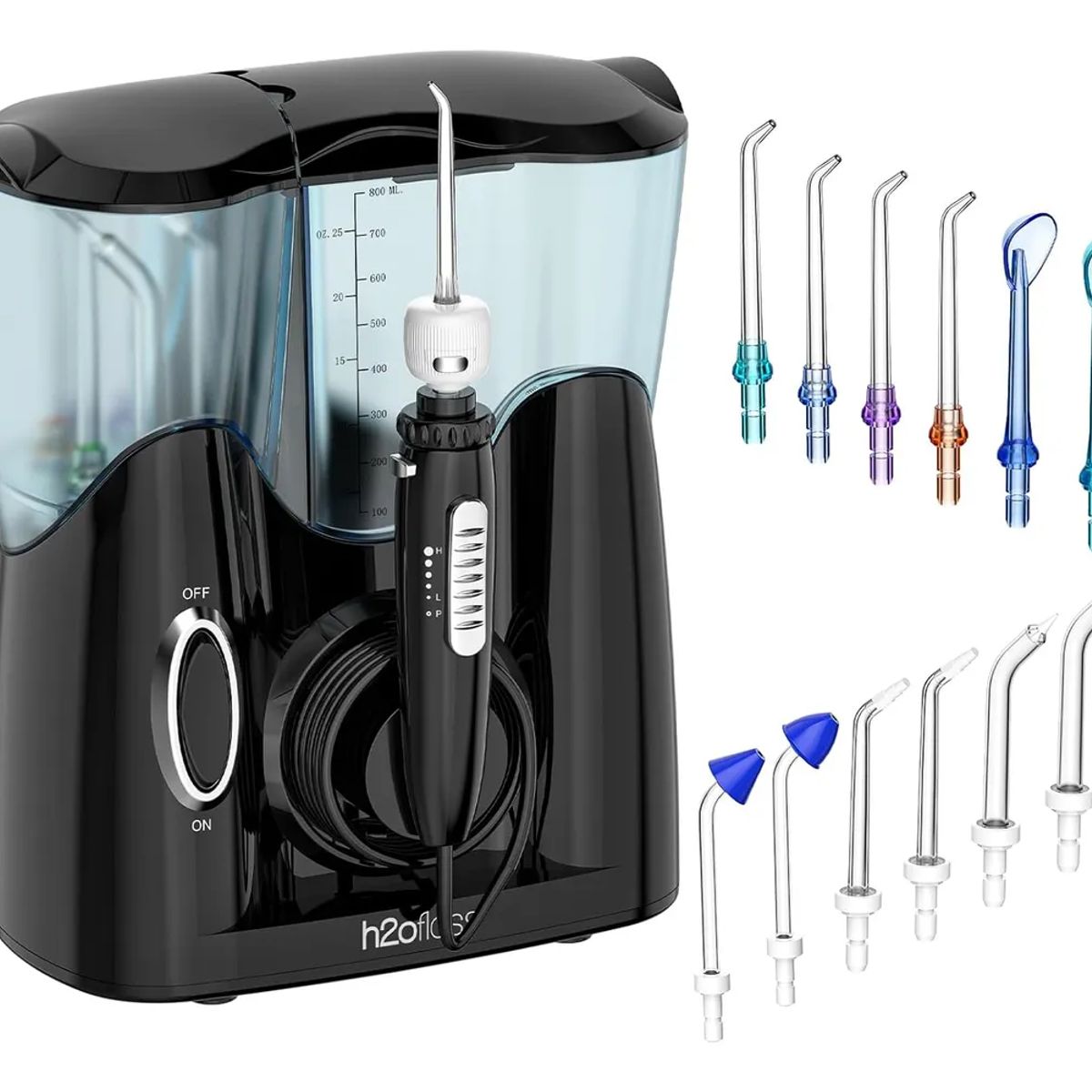 TY - Irrigador Dental H2ofloss Premium Limpieza Profunda Oral Negro 110v