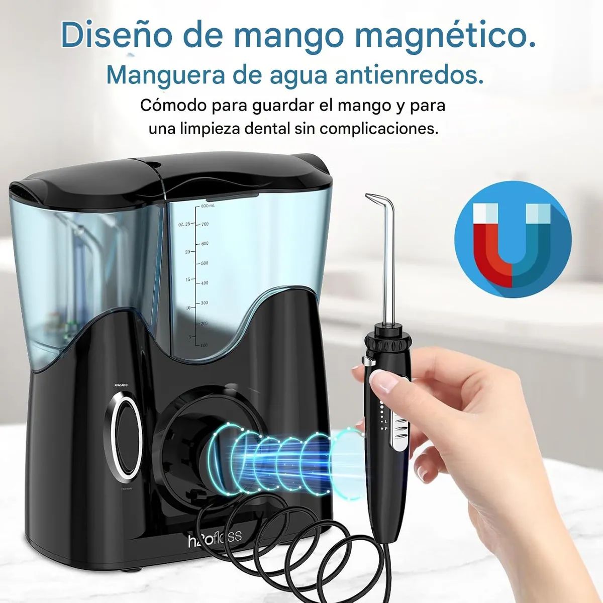 TY - Irrigador Dental H2ofloss Premium Limpieza Profunda Oral Negro 110v