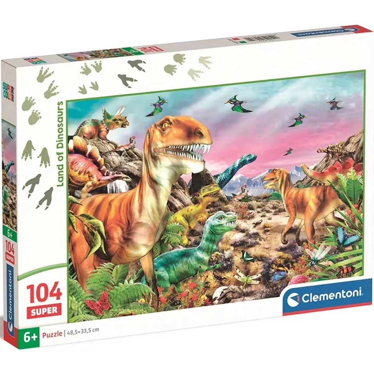 CLEMENTONI - Rompecabezas 104 Piezas Tierra De Dinosaurios Clementoni Para Niños