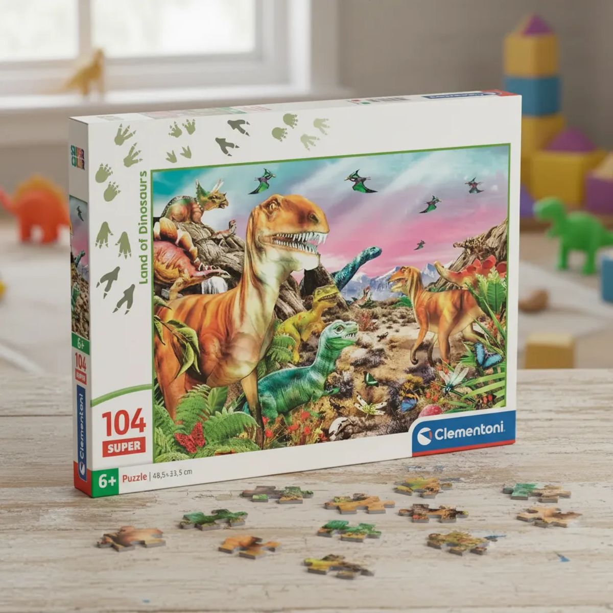 CLEMENTONI - Rompecabezas 104 Piezas Tierra De Dinosaurios Clementoni Para Niños