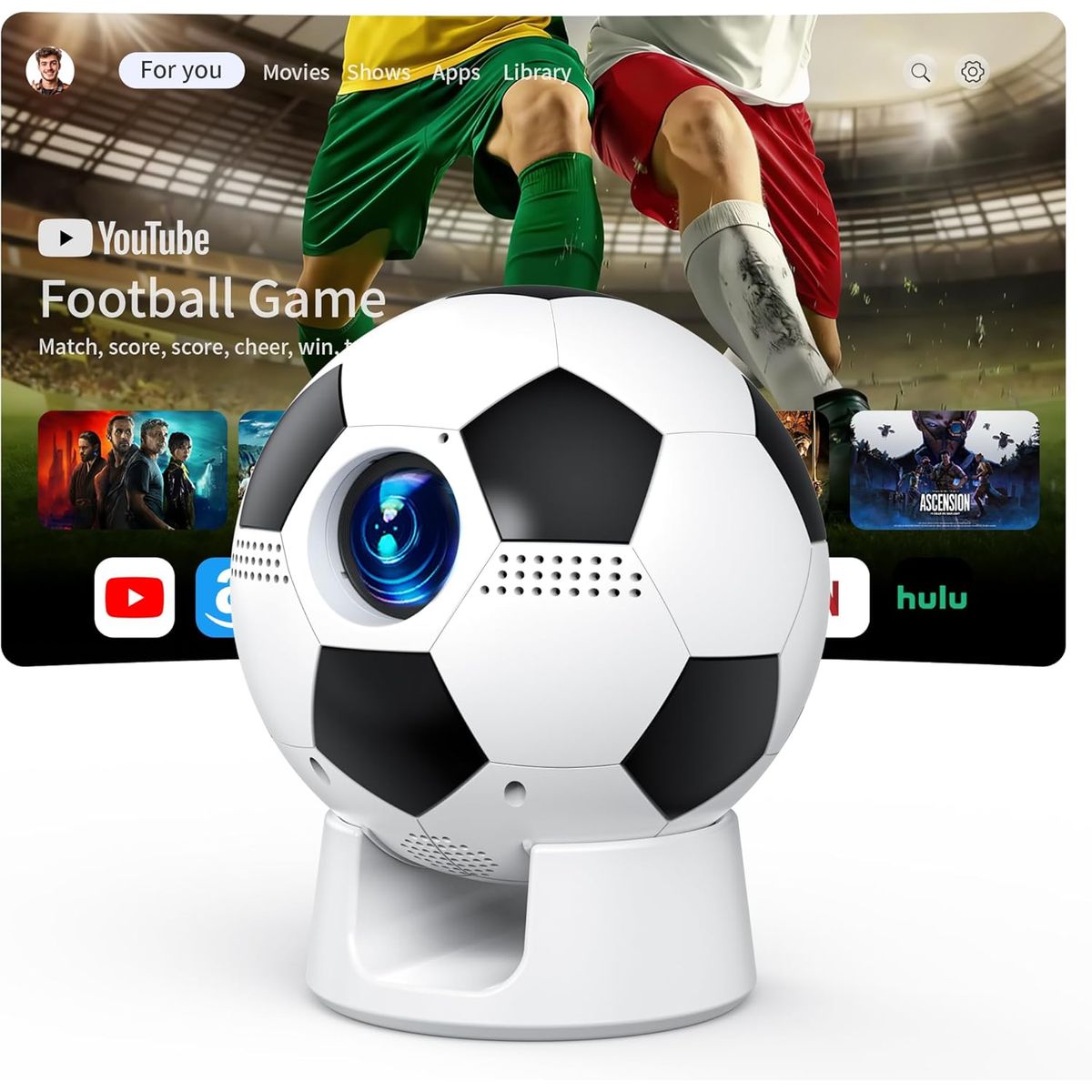 AMERICAN GENERICS - Proyector inteligente, Android 13 WiFi -Bluetooth del mundial