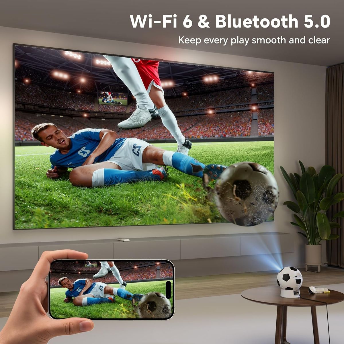 AMERICAN GENERICS - Proyector inteligente, Android 13 WiFi -Bluetooth del mundial