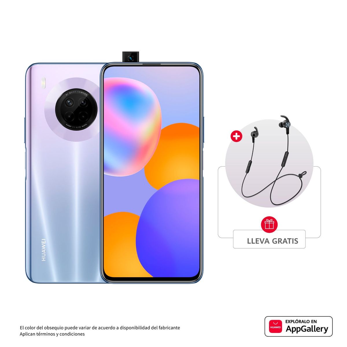 HUAWEI - Celular Huawei Y9a 128GB Gris con HMS + Audífonos AM61