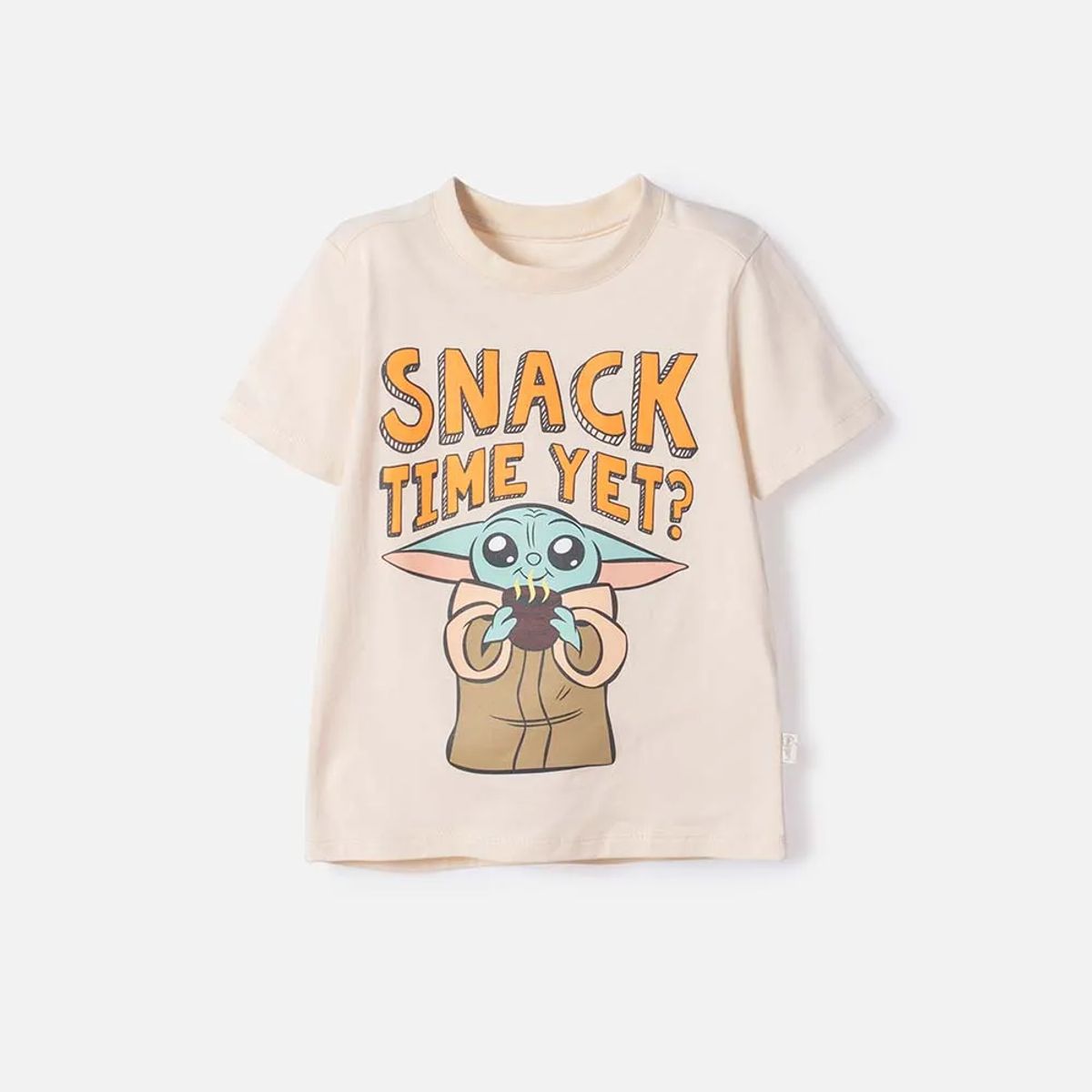 STAR WARS - Camiseta de Mandalorian manga corta almendra para niño 2T a 6T