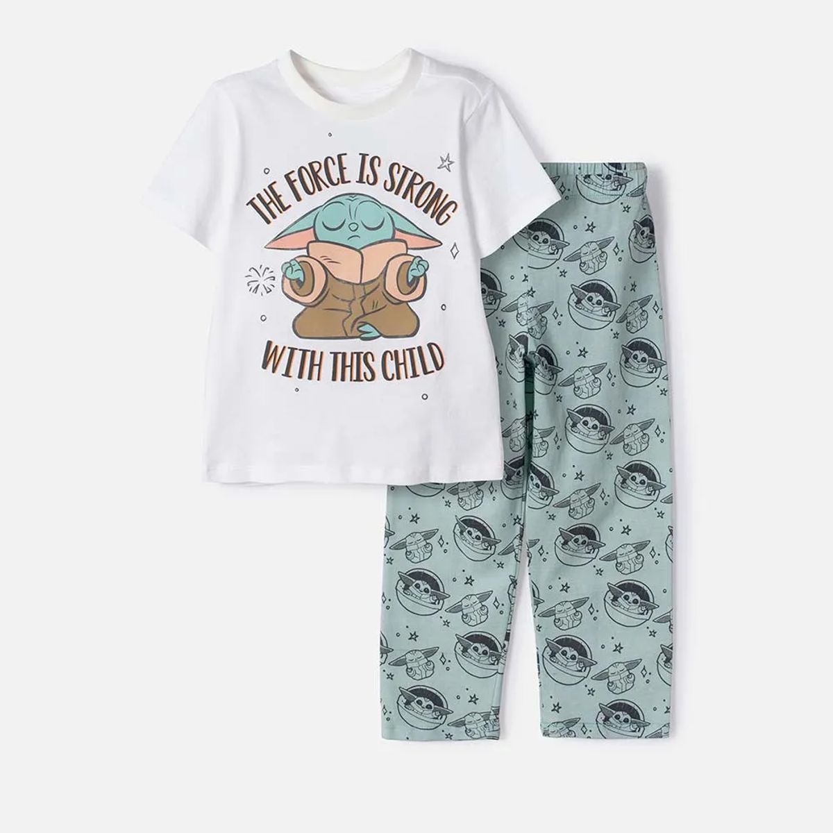 STAR WARS - Pijama de Mandalorian pantalón largo multicolor para niño 2T a 6T