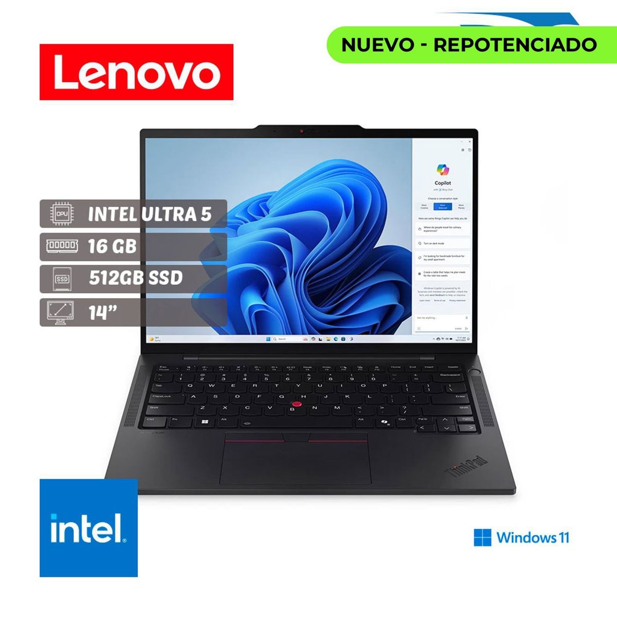 Lenovo - Portátil Lenovo Thinkpad T14s G5 Intel Ultra 5 /Ram 16GB/ 512GB SSD/14” /W11P/TOUCH