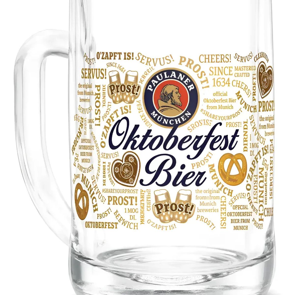 GENERICO - Jarra De Cerveza Paulaner Oktoberfest Bier de Vidrio - 500 ml